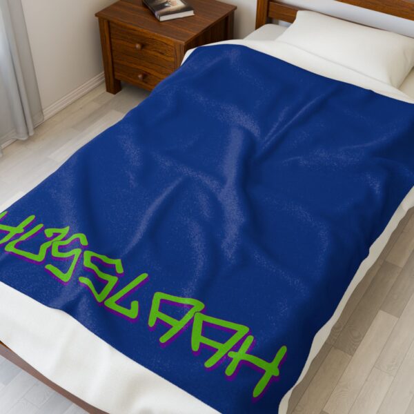 Cozy Blue Husslaah Velveteen Plush Blanket - Image 2