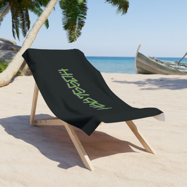 Husslaah Black Beach Towel - Image 2